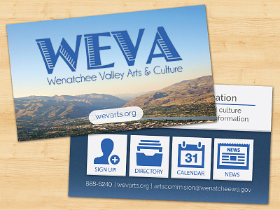 WEVA Info Cards arts business cards culture info valley wenatchee