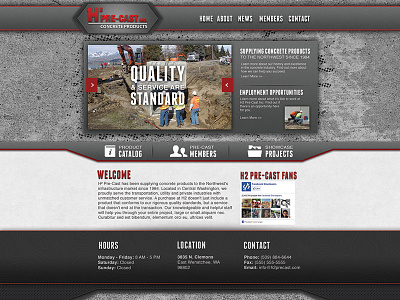 H² Pre-cast concrete construction mockup website