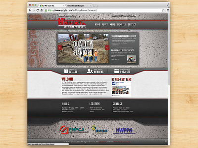 H² Pre-Cast concrete construction mockup website