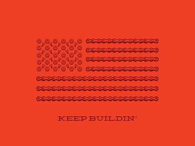 USA - Keep Buildin' american flag bike bike chain bolts nuts usa