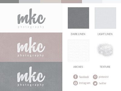 MKC Photography brand feminine linen logo rebrand soft texture whimsical