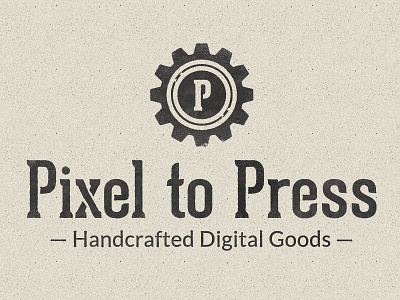 Pixel to Press Logo brand cog digital goods logo pixel