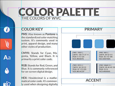 Wenatchee Valley College Style Guide blue brand branding color gray guide identity palette style