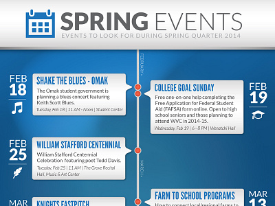 Spring Events Calendar calendar magazine timeline