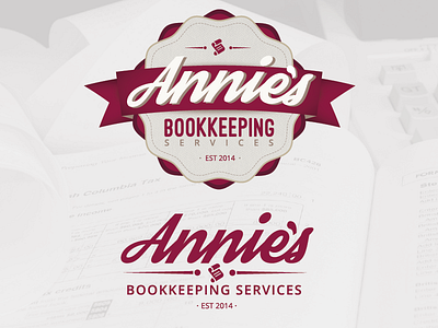 Annie's Bookkeeping Services badge bookkeeping flat logo retro vintage