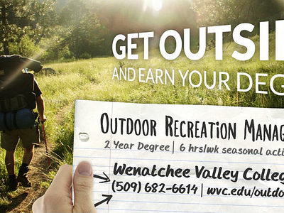 Get Outside ad backpack college facebook hike outdoor recreation valley wenatchee