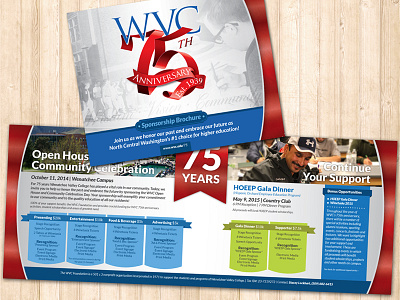 WVC 75th Anniversary Sponsorship Brochure borchure college school sponsor valley wenatchee