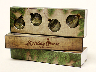 Monkey Grass Farms Christmas Package box brand cannabis christmas farms marijuana monkey package packaging washington wenatchee