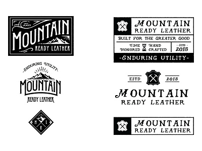 Mountain Ready Leather Logos leather logo mountain vintage wenatchee