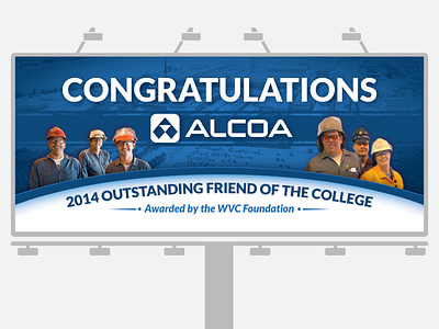 WVC Foundation Congrats Alcoa Billboard billboard college congratulations foundation wenatchee