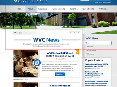 Wenatchee Valley College Website : Blog Teaser blog college responsive university valley website wenatchee