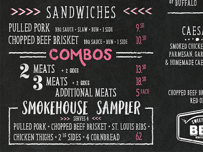 Sweetwood BBQ Menu bbq chalk chalkboard sweetwood washington wenatchee