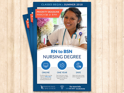 RN to BSN Nursing Degree Poster college education nursing poster