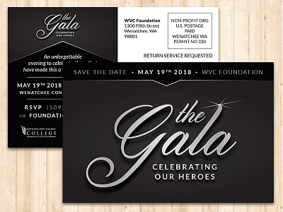 Wenatchee Valley College Foundation's The Gala - Invite Postcard card college foundation gala invitation invite university wenatchee