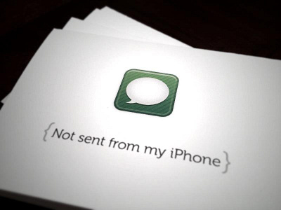 Sent As Real Message card icon iphone print simple