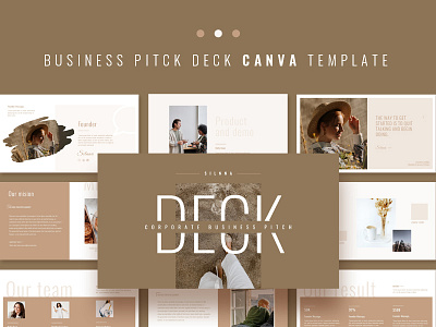 Business Pitch Deck Canva Template business deck pitch powerpoint presention