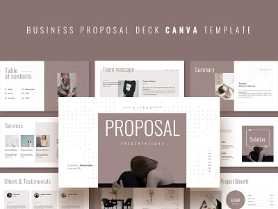 Business Proposal Pitch Deck Presentation canva deck design minimal pitch powerpoint presentation