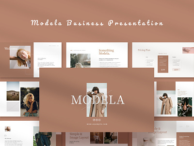 Modela Business PowerPoint Template deck design graphic design minimal pitch powerpoint presention