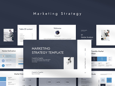 Marketing Strategy PowerPoint Template deck marketing minimal plan powerpoint presention