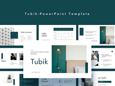 Tubik PowerPoint Template deck design graphic design minimal pitch powerpoint presention