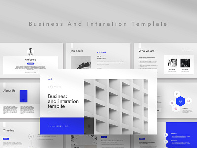 Business And Intaration PowerPoint Template deck design graphic design minimal pitch powerpoint presention