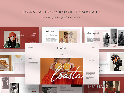 Loasta - Lookbook Red Matte Presentation design fashion graphic design lookbook minimal pitch powerpoint presention