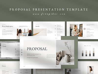 Proposal Presentation Template deck design graphic design marketing minimal pitch powerpoint proposal proposal presentation template
