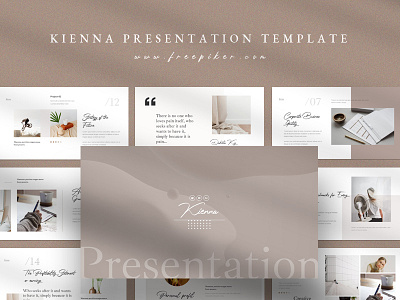 Kienna - Brand Presentation Template brand branding deck design graphic design minimal pitch powerpoint pptx presentation template