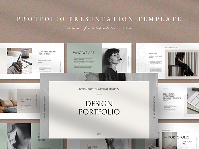 Design Portfolio Presentation Templates brand deck design folio graphic design minimal mood personal portfolio powerpoint