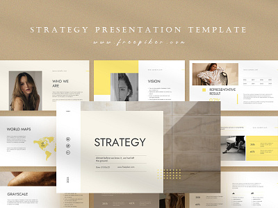 Strategy Presentation Template branding business deck graphic design marketing minimal pitch powerpoint pptx presentation social strategy