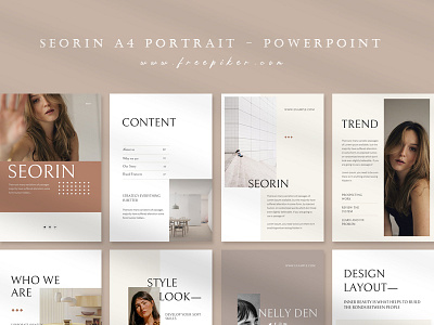 Seorin A4 Portrait - Presentation Templates a4 branding deck design graphic design instagram media minimal pitch portrait post powerpoint pptx presentation social template