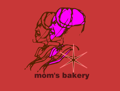 Mom's Bakery branding design illustration logo typography vector