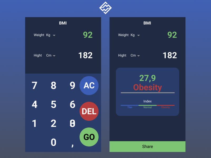 BMI Calculator by I Gede Diva Candra Dinata on Dribbble