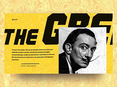 The greatest Salvador Dali concept 2 animation design painter portfolio splash ui ux yellow