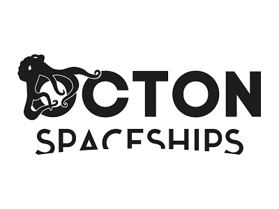 OCTON SPACESHIPS Logo brand illustration logo octon octopus space spaceships vector