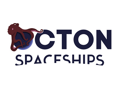 OCTON SPACESHIPS Logo Color brand illustration logo octon octopus space spaceships vector