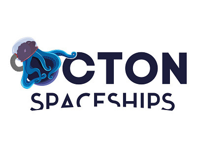 OCTON SPACESHIPS Space Suit Version brand illustration logo octon octopus space spaceships vector