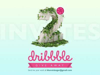 Dribbble Invitation To Give Away adobe illustrator dribble invites gradient illustration typography ui