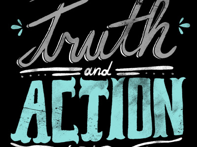 Action design hand drawn lettering texture typography