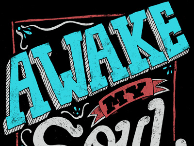 Awake design font hand drawn illustration typography