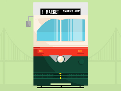 StreetCar 1077 adobe art bayarea design flatcars flatdesign francisco photoshop san streetcar