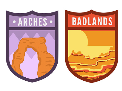 National Parks art design flatdesign national parks patches photoshop