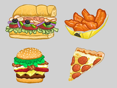 Food Illustrations art cintiq design drawing food illustration