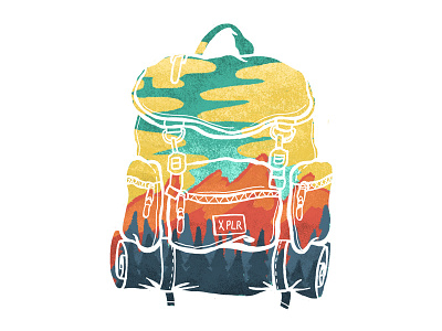 Backpack art creative design flatdesign nature patch photoshop