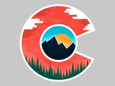 Colorado C Logo art cintiq colorado crest design photoshop usa