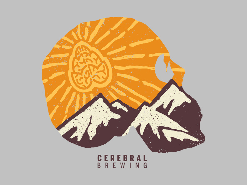 Cerebral Brewing beer brewery mountains photoshop graphic design nature adobe design art