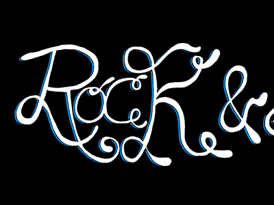 Rock hand drawn lettering typography