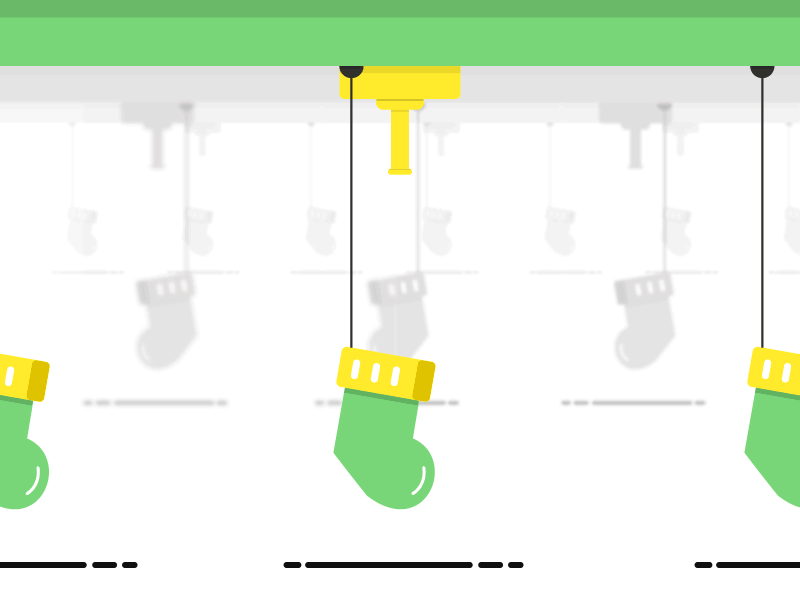 Sock Factory 2d animation christmas christmas stocking factory gif holidays motion design sock