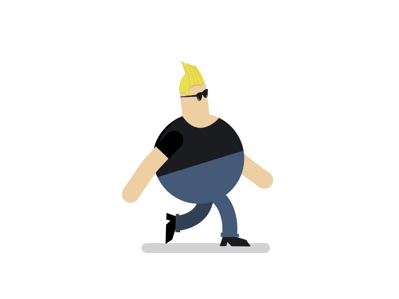Here's Johnny! 2d after effects animation character gif johnny bravo motion design rubberhouse walk cycle