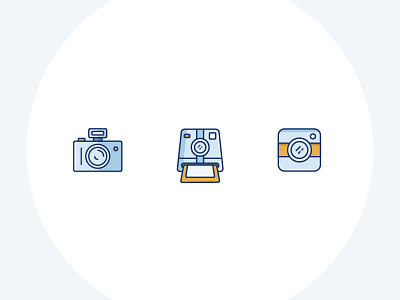 Camera Icons clean design dslr graphicdesign icons illustration instagram lines polaroid vector